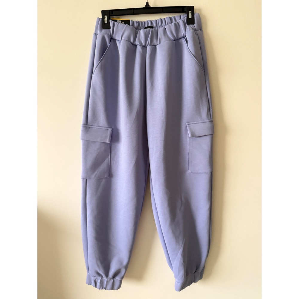 Express Cargo Jogger Pants Purple Lavender Elastic Waist Pockets EX011983 Size M
